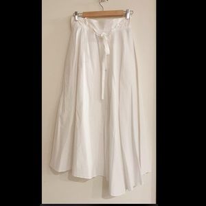 Theory White Linen Skirt
